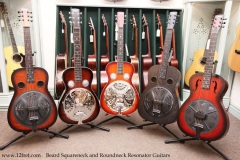 Beard Squareneck and Roundneck Resonator Guitars Full Front View