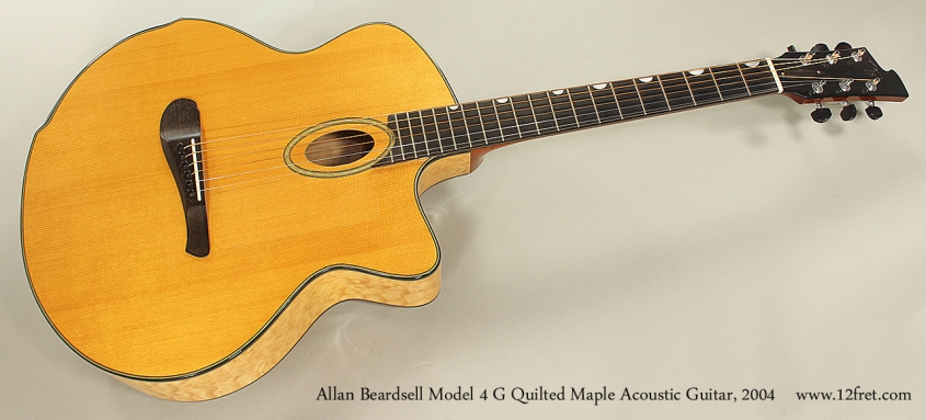 Allan Beardsell Model 4 G Quilted Maple Acoustic Guitar, 2004 Full Front View