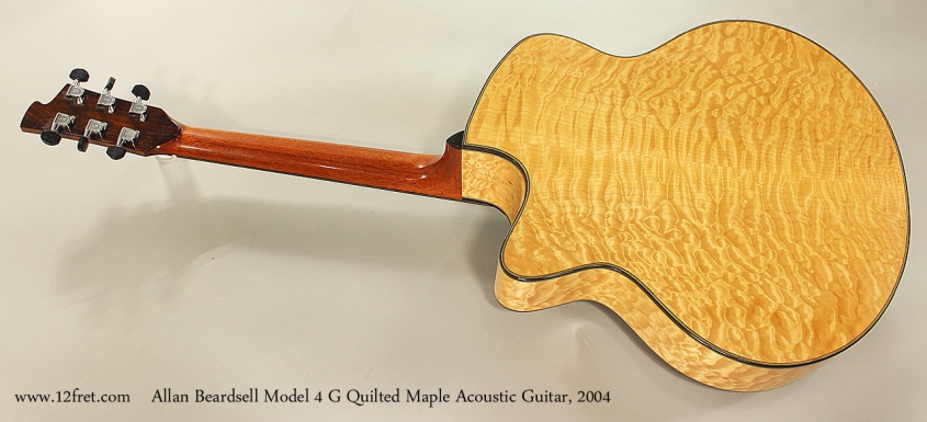 Allan Beardsell Model 4 G Quilted Maple Acoustic Guitar, 2004 Full Rear View