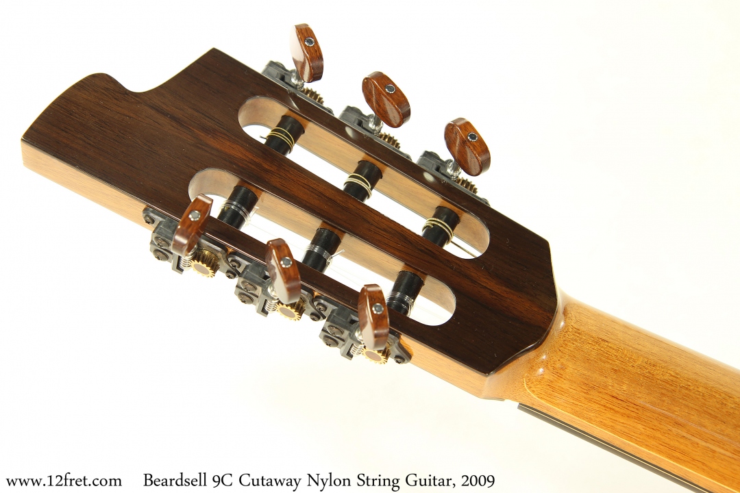 Beardsell 9C Cutaway Nylon String Guitar, 2009 Head Rear View