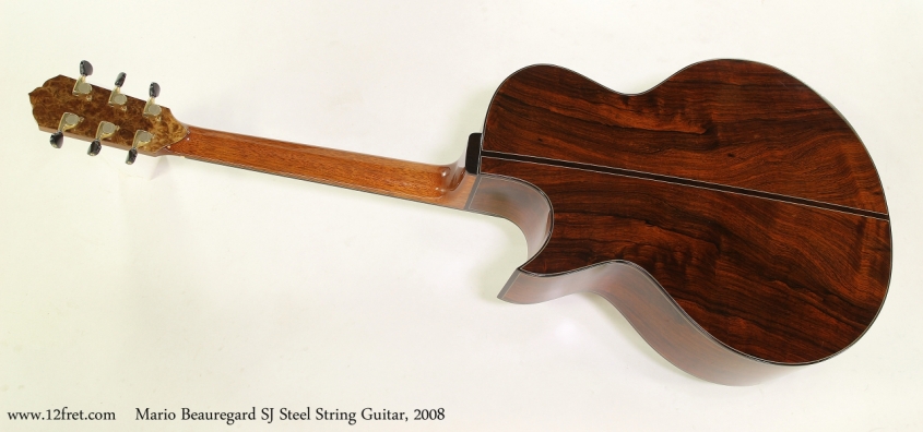 Mario Beauregard SJ Steel String Guitar, 2008   Full Rear View