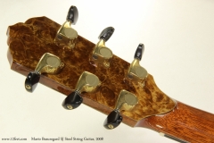Mario Beauregard SJ Steel String Guitar, 2008   Head Rear View