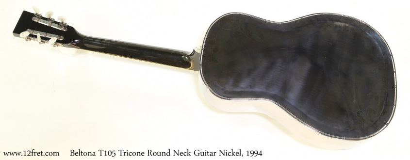 Beltona T105 Tricone Round Neck Guitar Nickel, 1994   Full Rear View