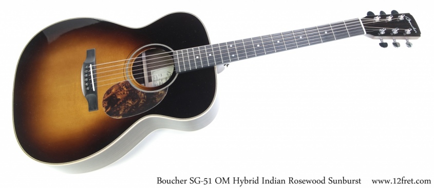 Boucher SG-51 OM Hybrid Indian Rosewood Sunburst Full Front View