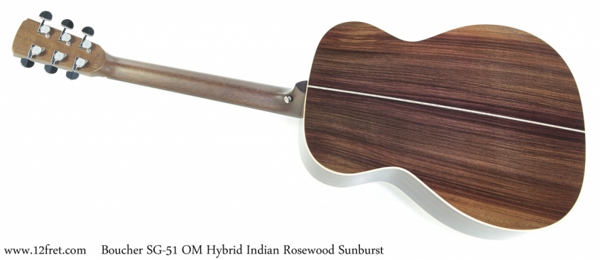 Boucher SG-51 OM Hybrid Indian Rosewood Sunburst Full Rear View