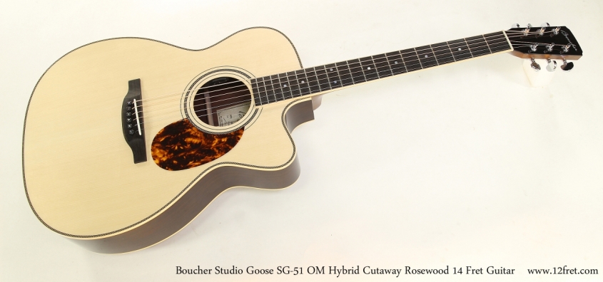 Boucher Studio Goose SG-51 OM Hybrid Cutaway Rosewood 14 Fret Guitar   Full Front View