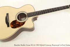 Boucher Studio Goose SG-51 OM Hybrid Cutaway Rosewood 14 Fret Guitar   Full Front View