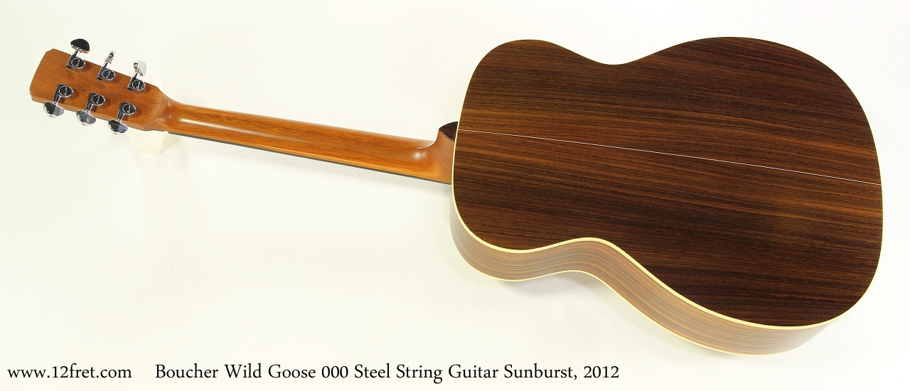 Boucher Wild Goose 000 Steel String Guitar Sunburst, 2012  Full Rear View
