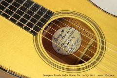 Bourgeois Piccolo Parlor Guitar, No. 1 of 15, 2010 Label View