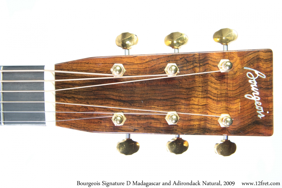 Bourgeois Signature D Madagascar and Adirondack Natural, 2009 Head Front View