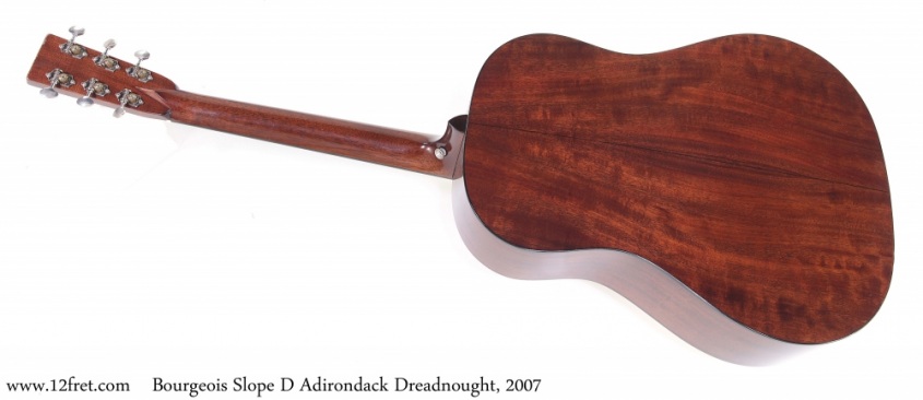 Bourgeois Slope D Adirondack Dreadnought, 2007 Full Rear View