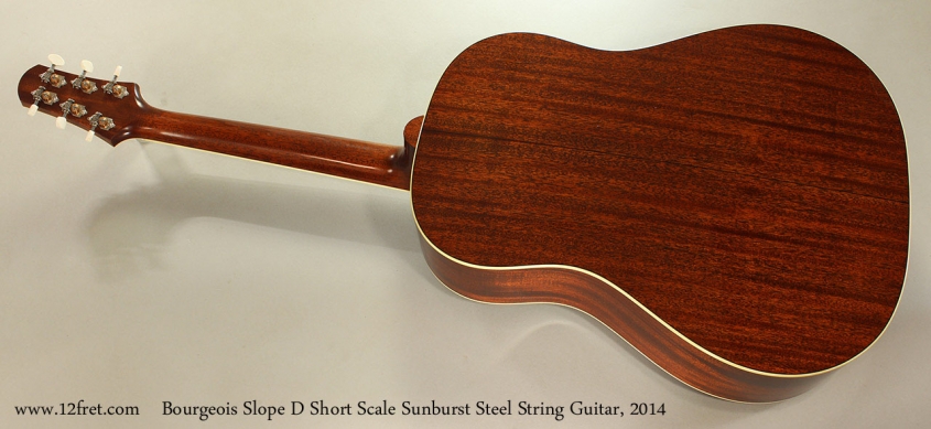 Bourgeois Slope D Short Scale Sunburst Steel String Guitar, 2014 Full Rear View