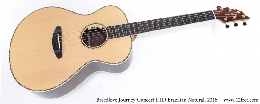 Breedlove Journey Concert LTD Brazilian Natural, 2016 Full Front View