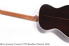 Breedlove Journey Concert LTD Brazilian Natural, 2016 Full Rear View