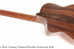 Bruce West Cutaway Classical Brazilian Rosewood, 2016 Full Rear View