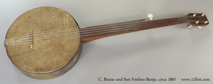 C. Bruno and Son Fretless Banjo, 1867 Full Front View