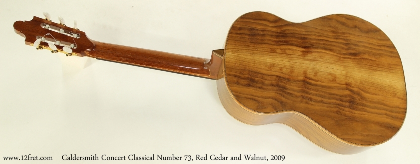 Caldersmith Concert Classical Number 73, Red Cedar and Walnut, 2009  Full Rear VIew