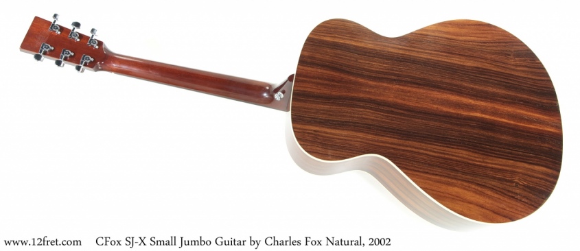 CFox SJ-X Small Jumbo Guitar by Charles Fox Natural, 2002 Full Rear View