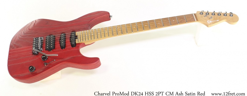 Charvel Pro Mod DK24 HSS 2PT CM Ash Satin Red Full Front View