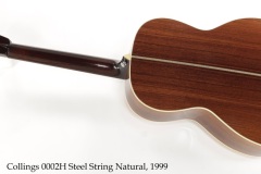 Collings 0002H Steel String Natural, 1999 Full Rear View