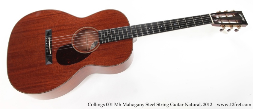 Collings 001 Mh Mahogany Steel String Guitar Natural, 2012 Full Front View