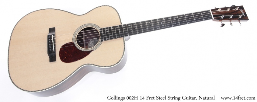 Collings 002H 14 Fret Steel String Guitar Natural Full Front View