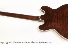 Collings I-35 LC Thinline Archtop Electric Sunburst, 2011   Full Rear View