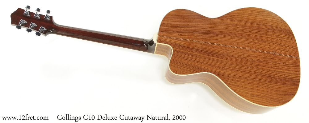 Collings C10 Deluxe Cutaway Natural, 2000 Full Rear View