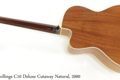 Collings C10 Deluxe Cutaway Natural, 2000 Full Rear View