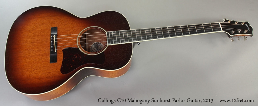 Collings C10 Mahogany Sunburst Parlor Guitar, 2013 Full Front Vie