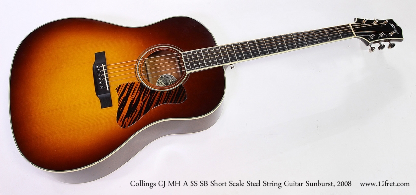 Collings CJ MH A SS SB Short Scale Steel String Guitar Sunburst, 2008 Full Front View