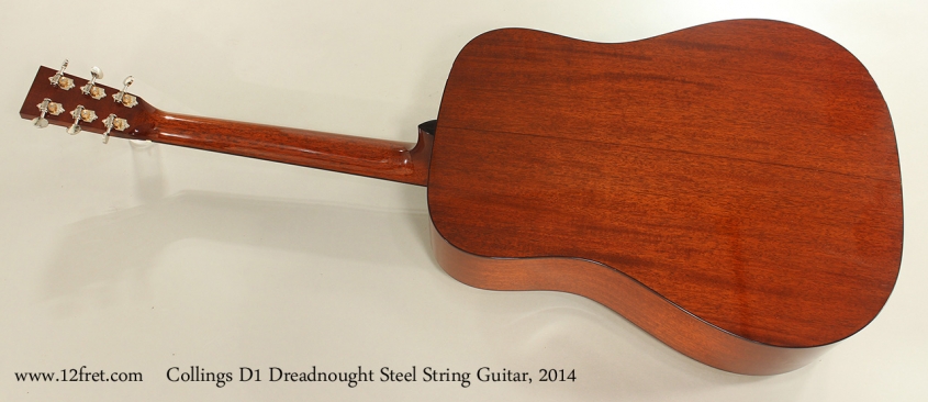 Collings D1 Dreadnought Steel String Guitar, 2014 Full Rear View