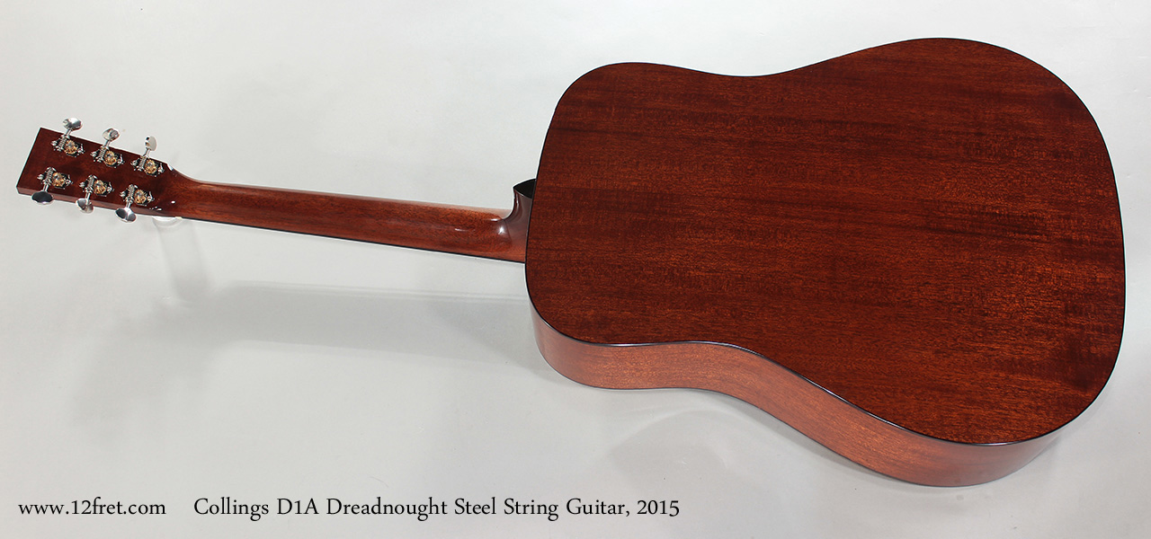 Collings D1A Dreadnought Steel String Guitar, 2015 Full Rear View