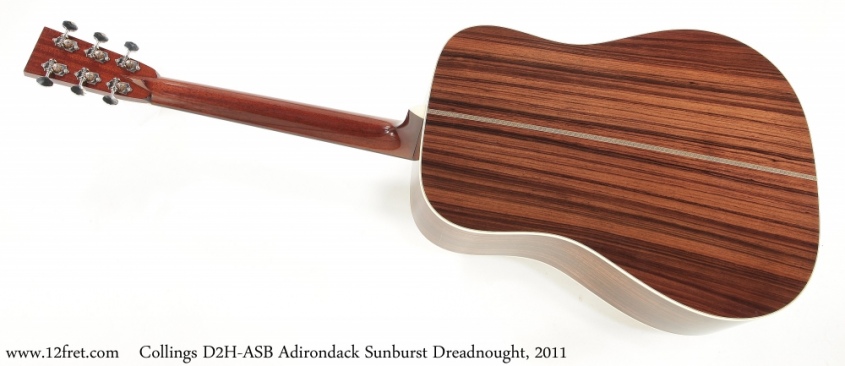 Collings D2H-ASB Adirondack Sunburst Dreadnought, 2011 Full Rear View