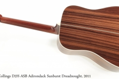 Collings D2H-ASB Adirondack Sunburst Dreadnought, 2011 Full Rear View