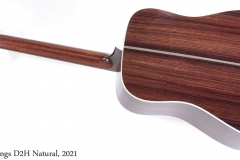 Collings D2H Natural, 2021 Full Rear View