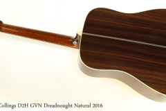 Collings D2H GVN Dreadnought Natural 2016 Full Rear View