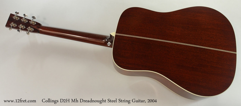 Collings D2H Mh Dreadnought Steel String Guitar, 2004 Full Rear View
