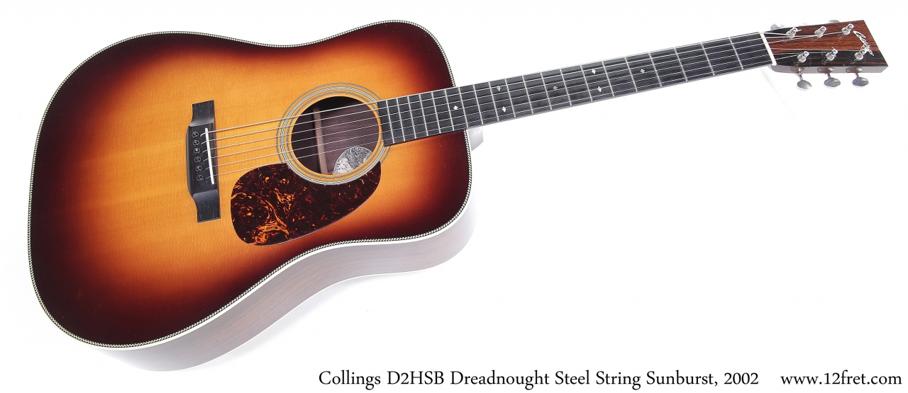 Collings D2HSB Dreadnought Steel String Sunburst, 2002 Full Front View