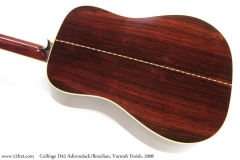 Collings D42 Adirondack/Brazilian, Varnish Finish, 2008 Back View