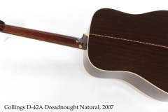 Collings D-42A Dreadnought Natural, 2007 Full Rear View