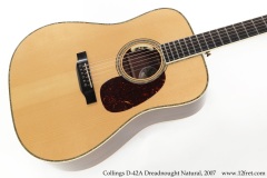 Collings D-42A Dreadnought Natural, 2007 Top View