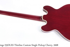 Collings I35DLXS Thinline Custom Single Pickup Cherry, 2008 Full Rear View