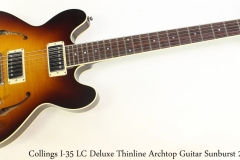 Collings I-35 LC Deluxe Thinline Archtop Guitar Sunburst 2015 Full Front View