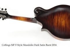Collings MF F-Style Mandolin Dark Satin Burst 2016 Full Rear View