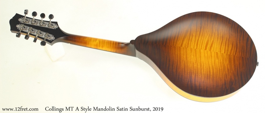 Collings MT A Style Mandolin Satin Sunburst, 2019 Full Rear View