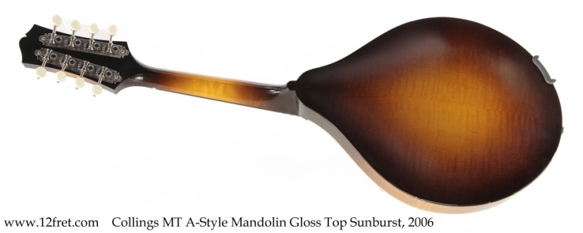 Collings MT A-Style Mandolin Gloss Top Sunburst, 2006 Full Rear View