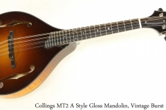 Collings MT2 A Style Gloss Mandolin, Vintage Burst Full Front View