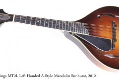 Collings MT2L Left Handed A-Style Mandolin Sunburst, 2012 Full Front View