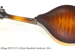 Collings MTO GT A Style Mandolin Sunburst, 2011 Full Rear View